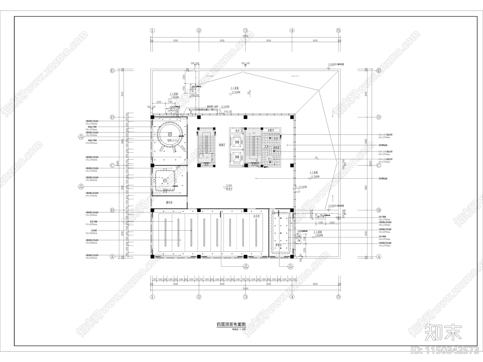 现代会议室室内cad施工图下载【ID:1150342573】