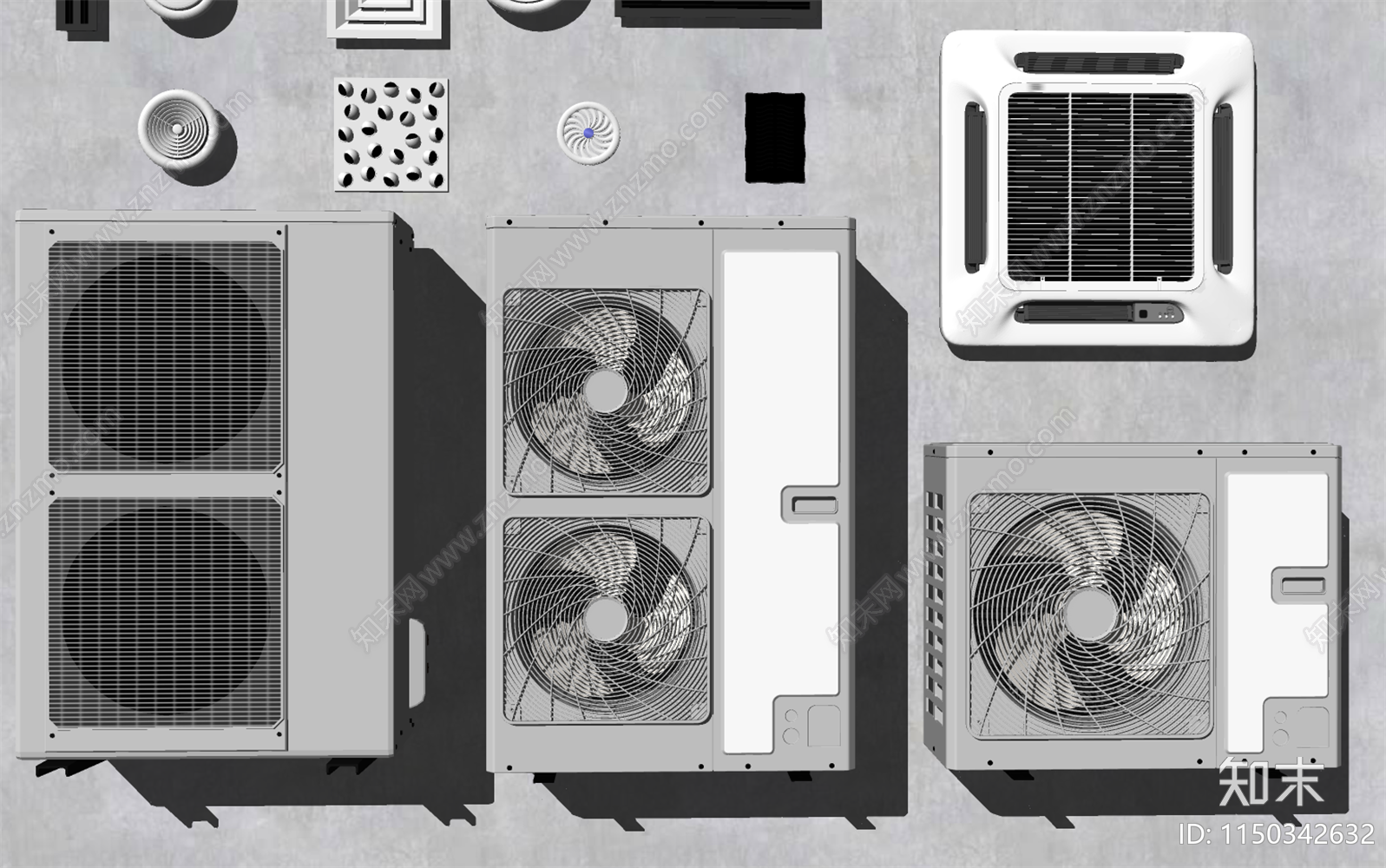 空调外机风口组合SU模型下载【ID:1150342632】