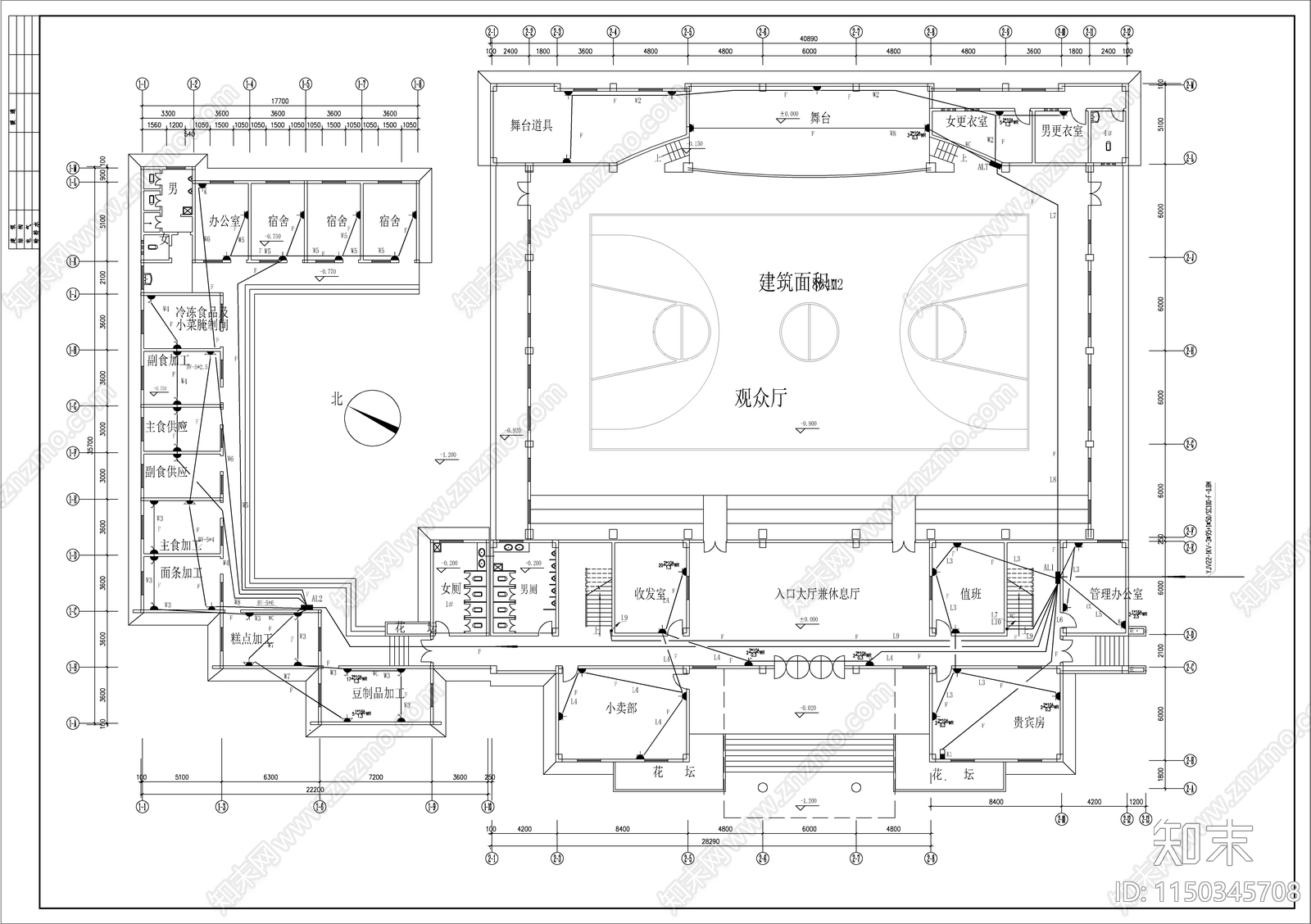 活动中心建筑电气设计图cad施工图下载【ID:1150345708】