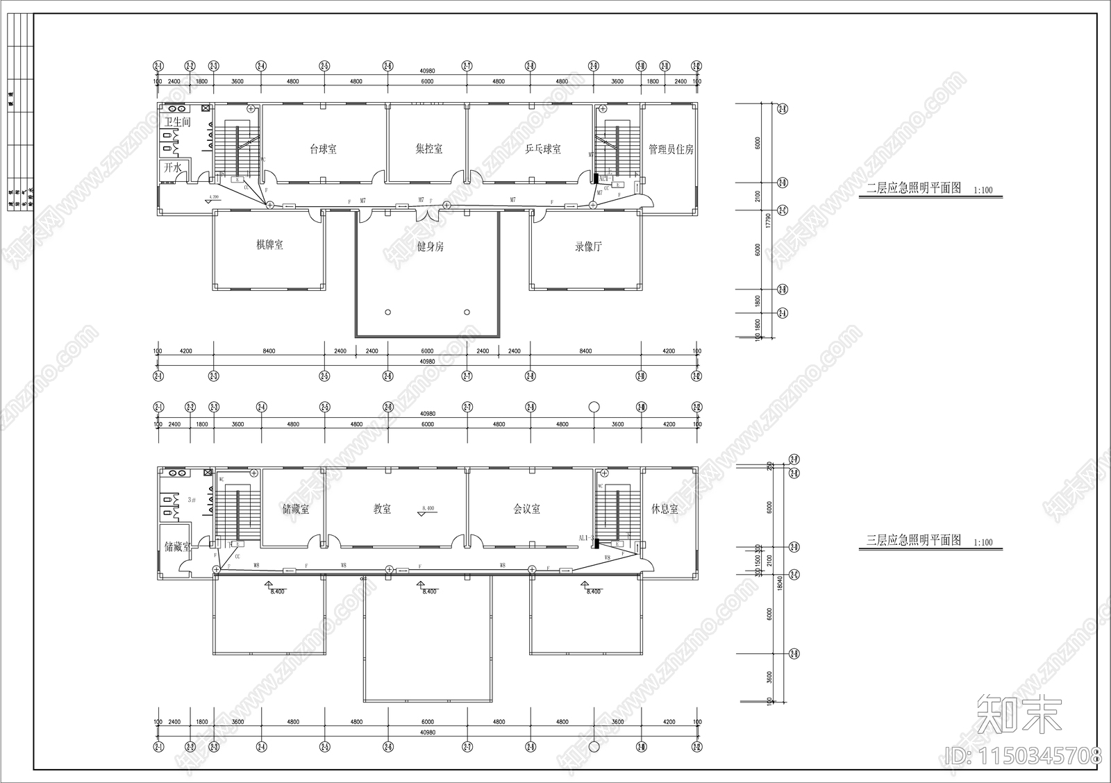 活动中心建筑电气设计图cad施工图下载【ID:1150345708】