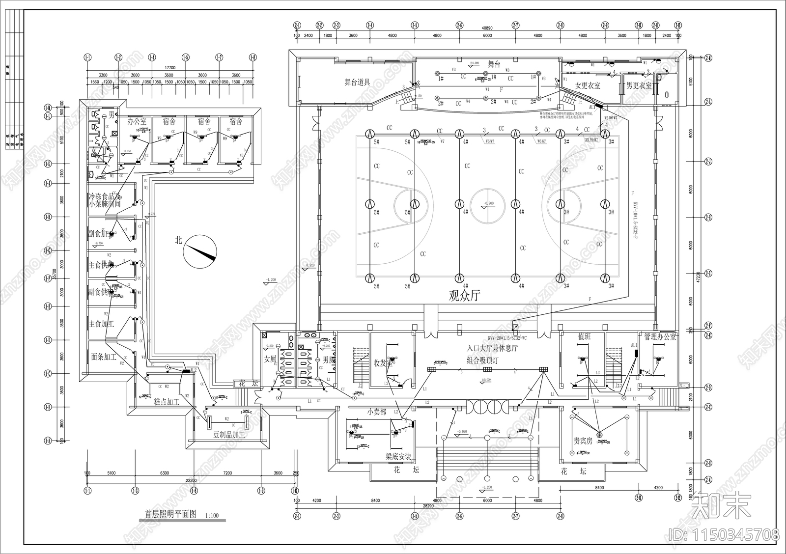 活动中心建筑电气设计图cad施工图下载【ID:1150345708】