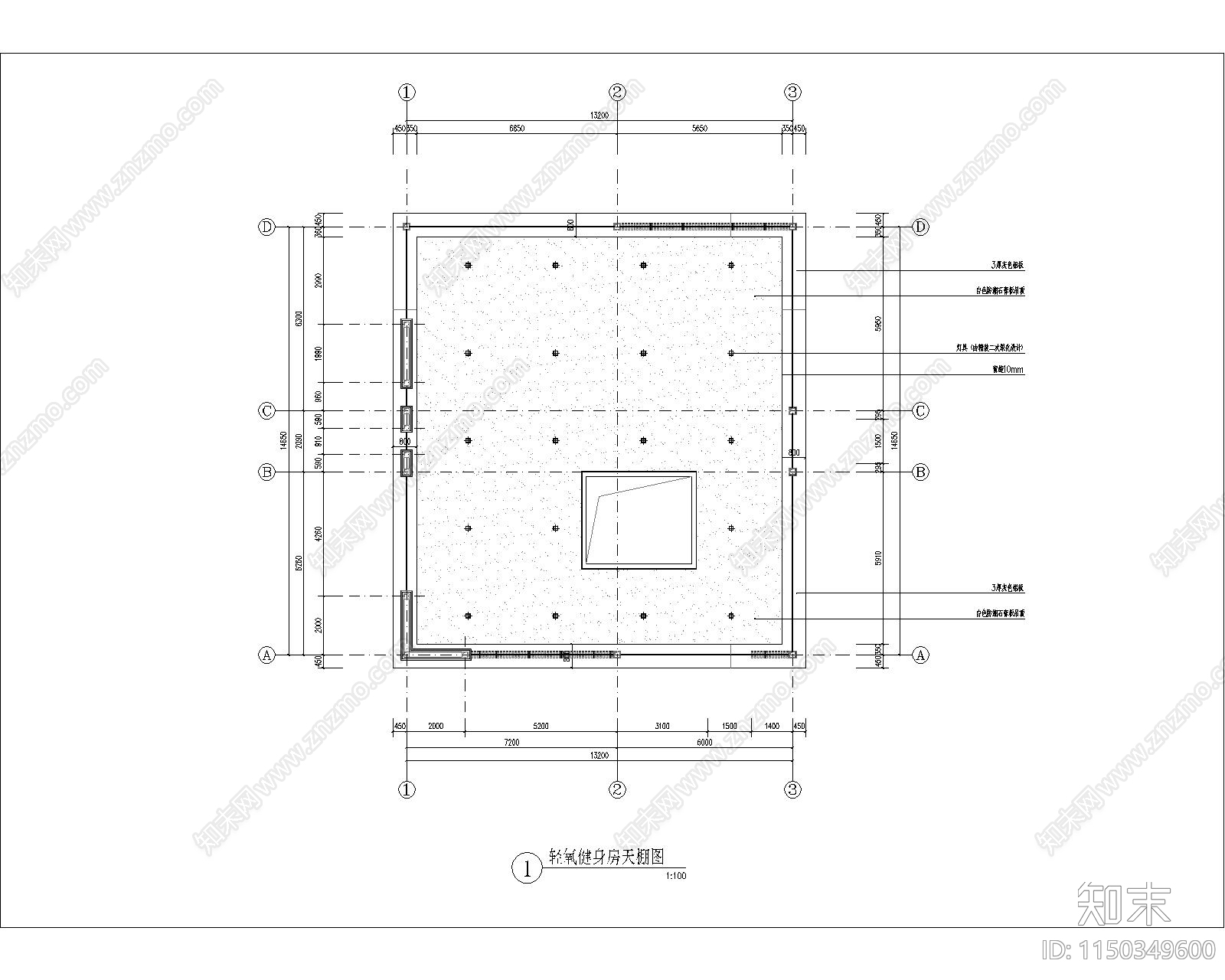 轻氧健身房室内详图cad施工图下载【ID:1150349600】