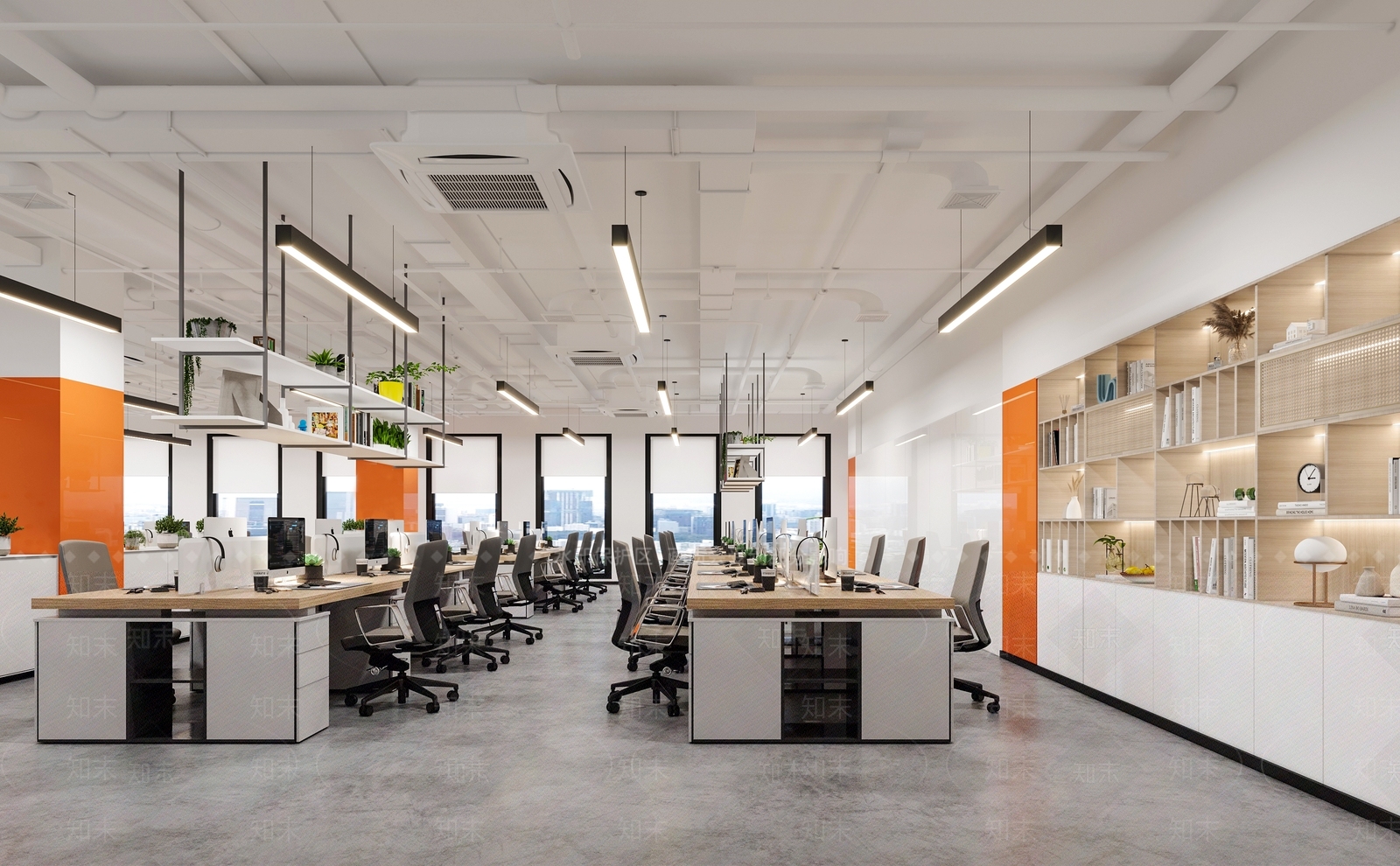 现代工业风办公室3D模型下载【ID:1150353020】