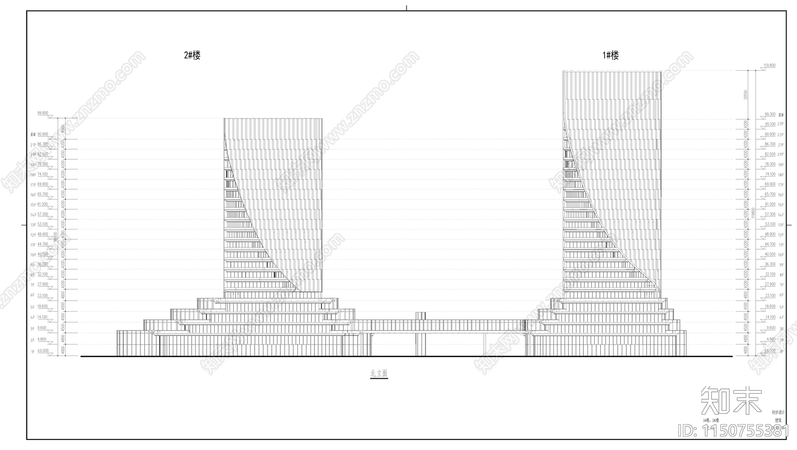 现代风格商业综合体建筑cad施工图下载【ID:1150755381】