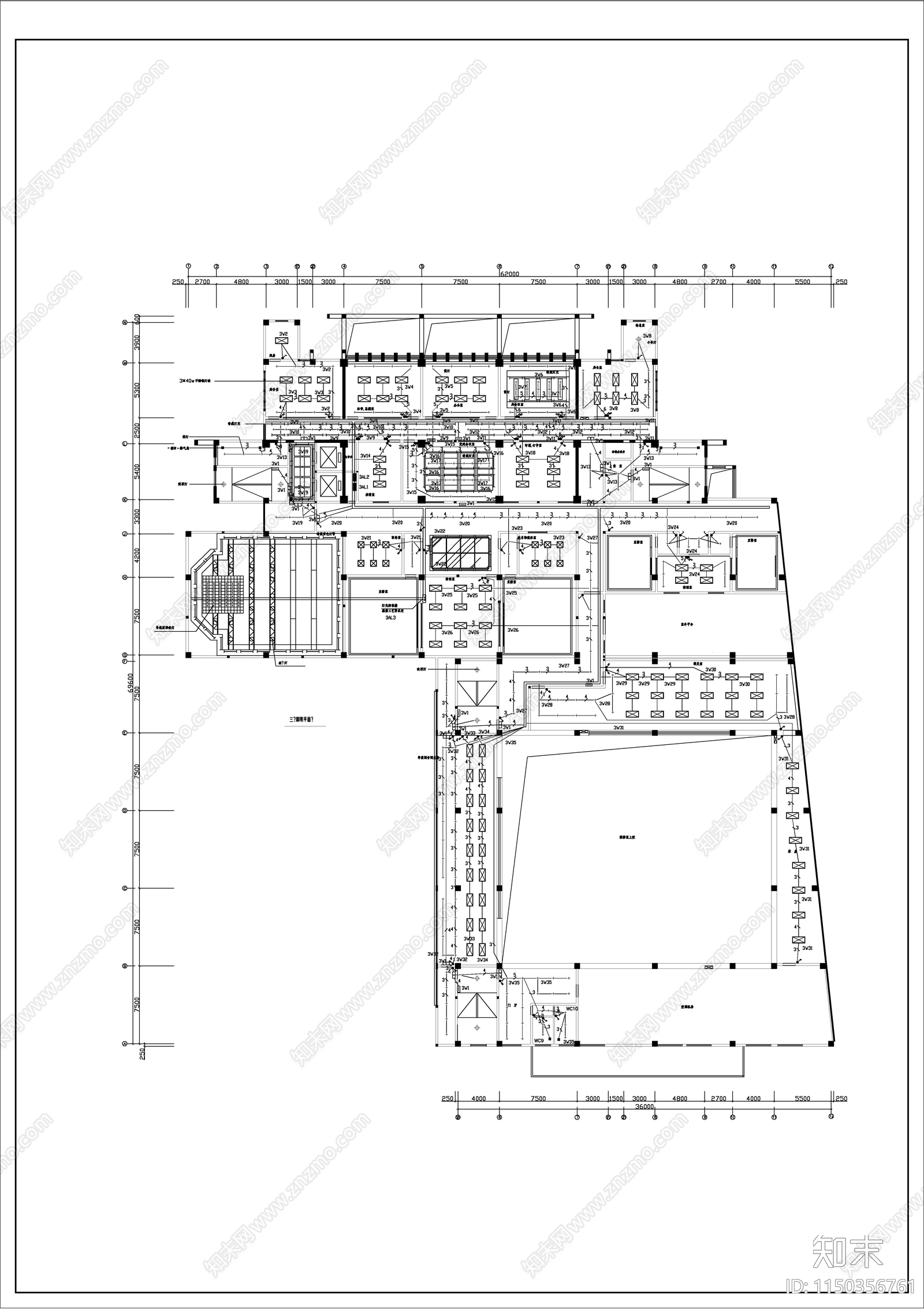 广播电视中心建筑电气详图cad施工图下载【ID:1150356761】