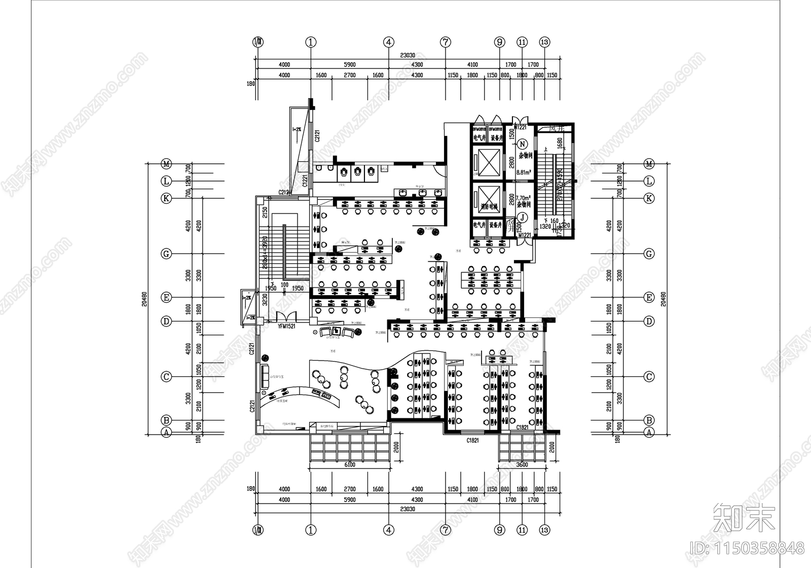 33套网吧图纸cad施工图下载【ID:1150358848】