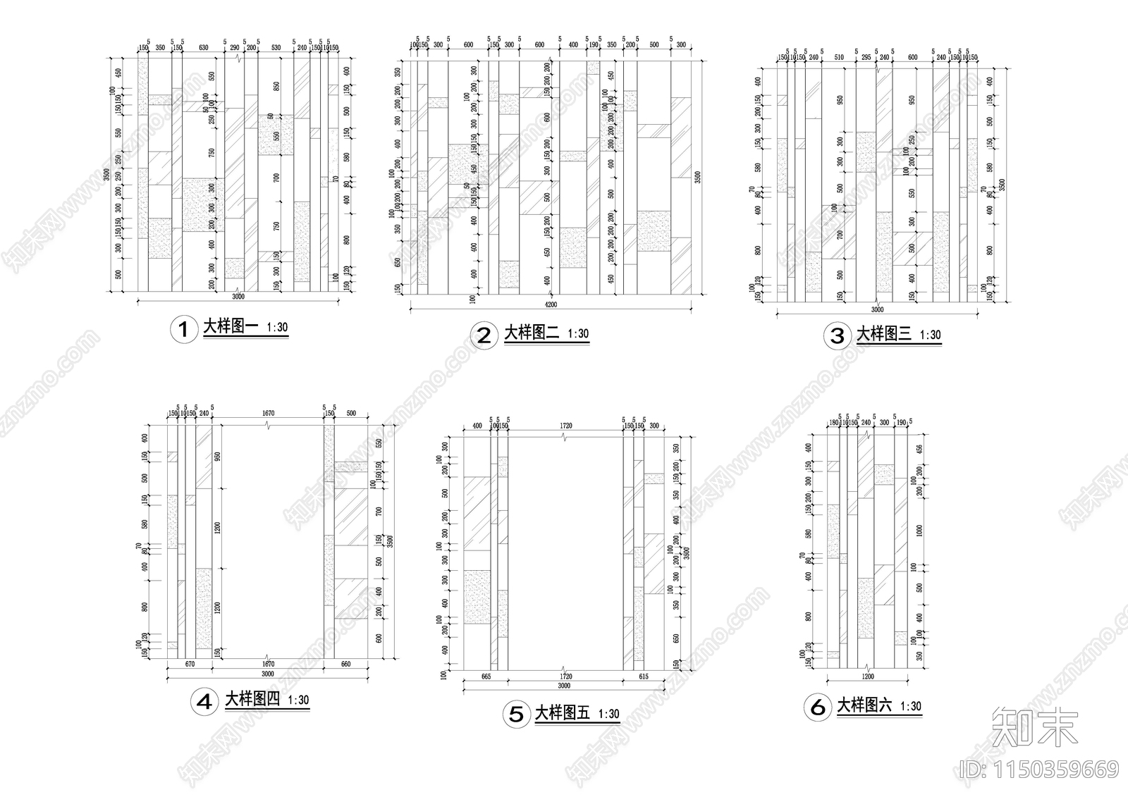 廊架详图cad施工图下载【ID:1150359669】