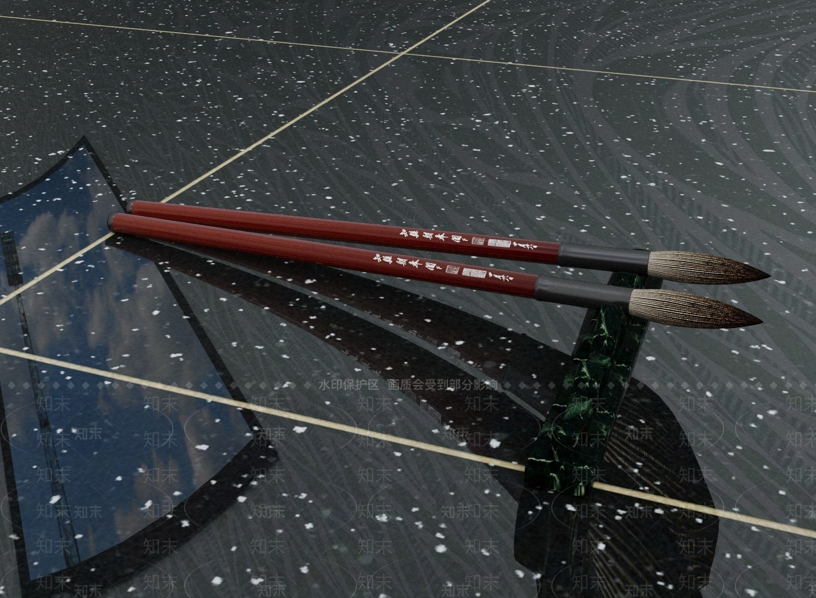 文具毛笔3D模型下载【ID:1150363442】