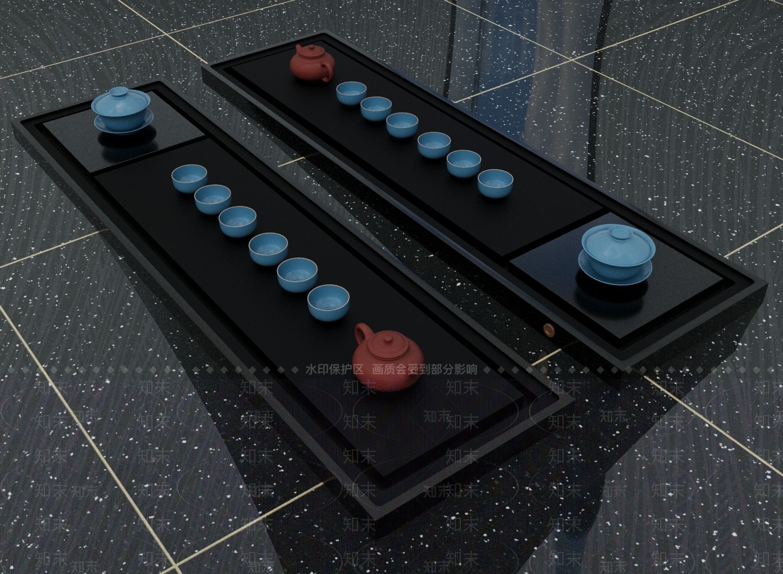 中式茶具3D模型下载【ID:1150364611】