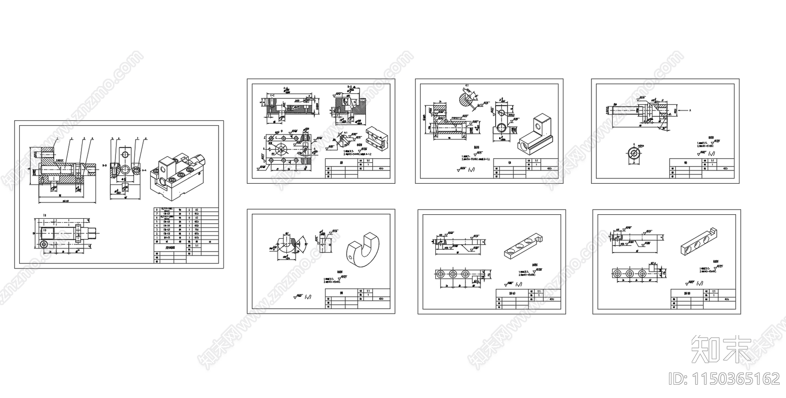 夹紧卡爪总图装配图施工图下载【ID:1150365162】