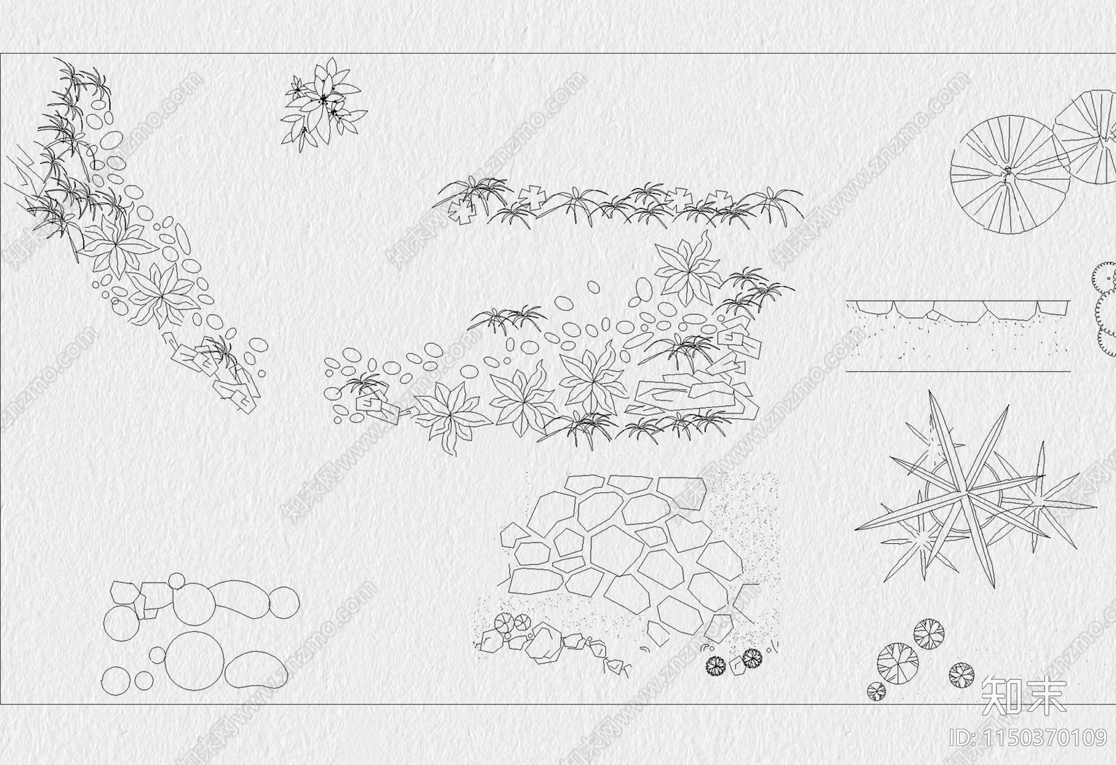 绿植盆栽平面图库施工图下载【ID:1150370109】