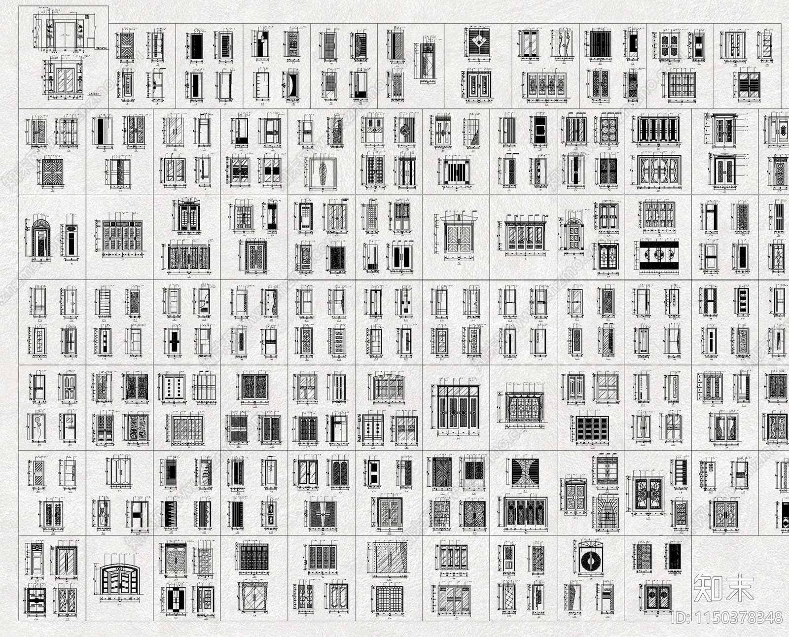 门素材图库施工图下载【ID:1150378348】