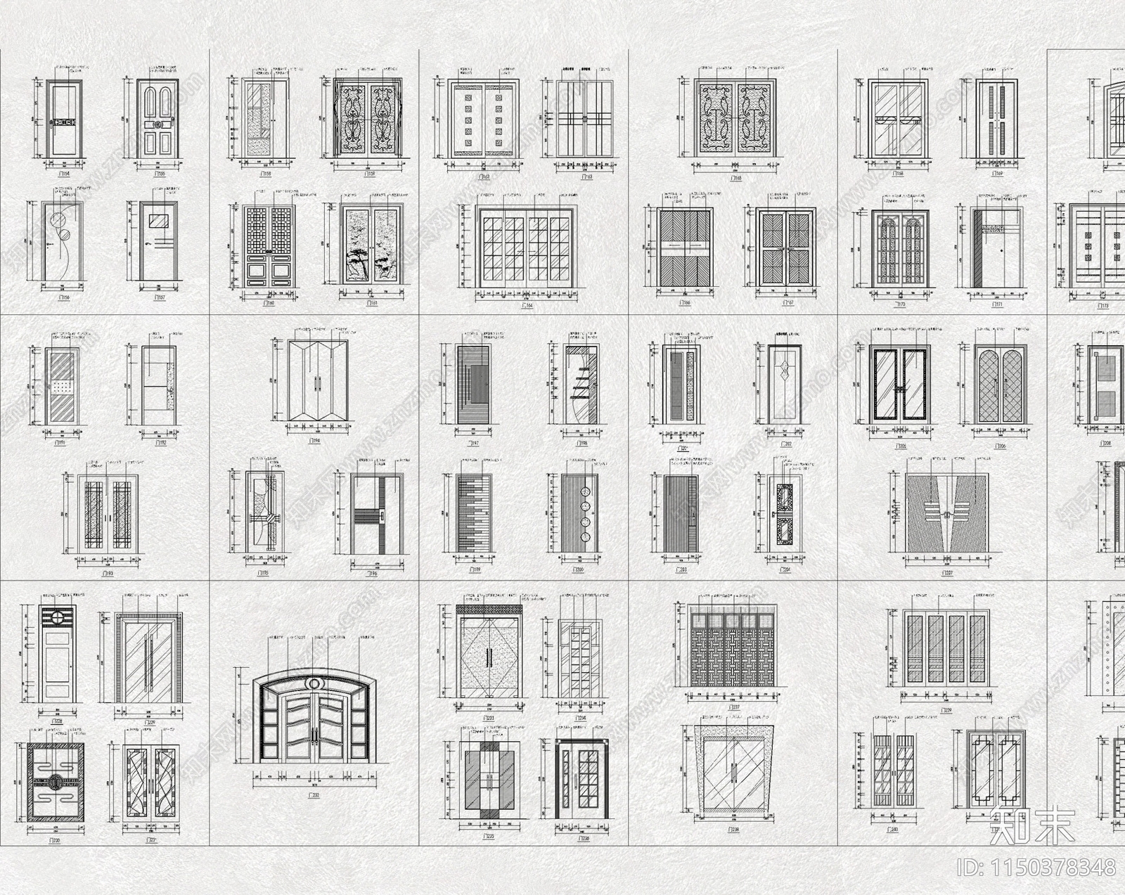 门素材图库施工图下载【ID:1150378348】
