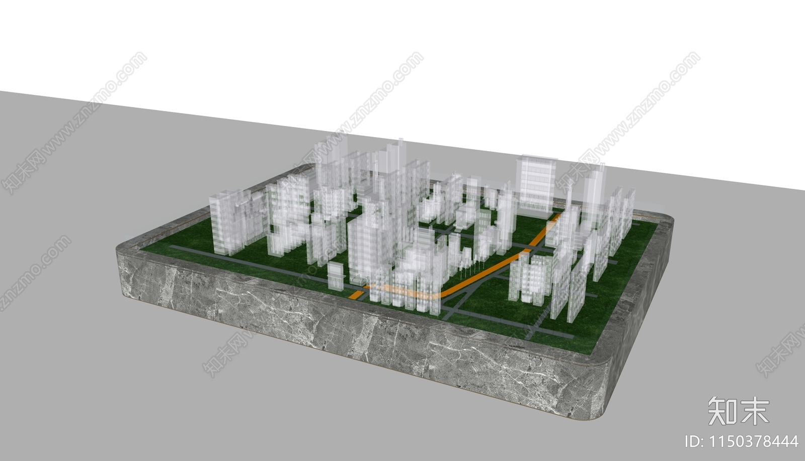 简约建筑沙盘SU模型下载【ID:1150378444】