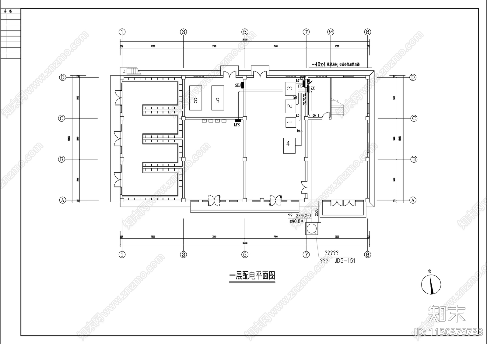 浴室电气设计图施工图下载【ID:1150379733】