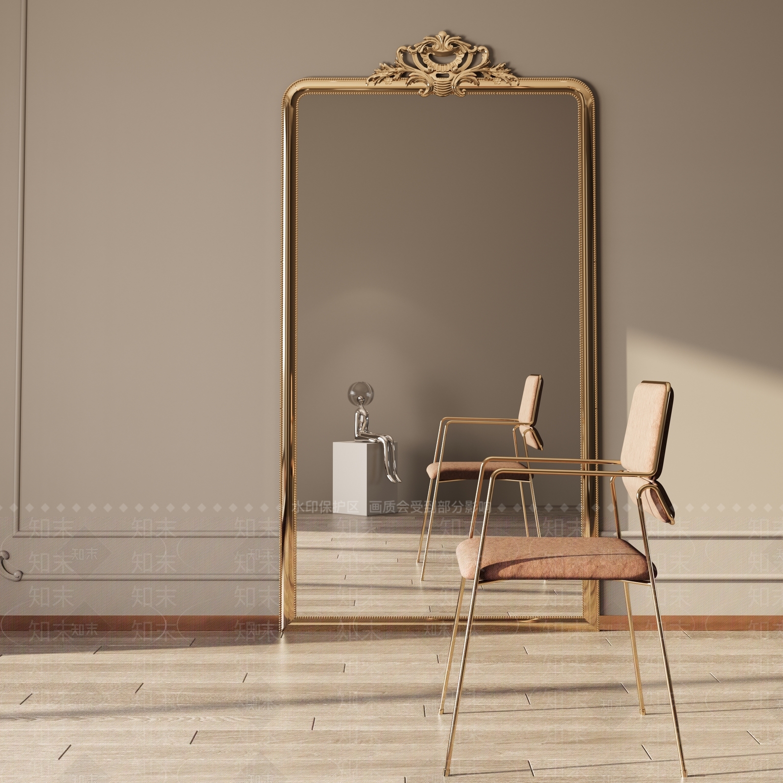 欧式镜子SU模型下载【ID:1150380246】