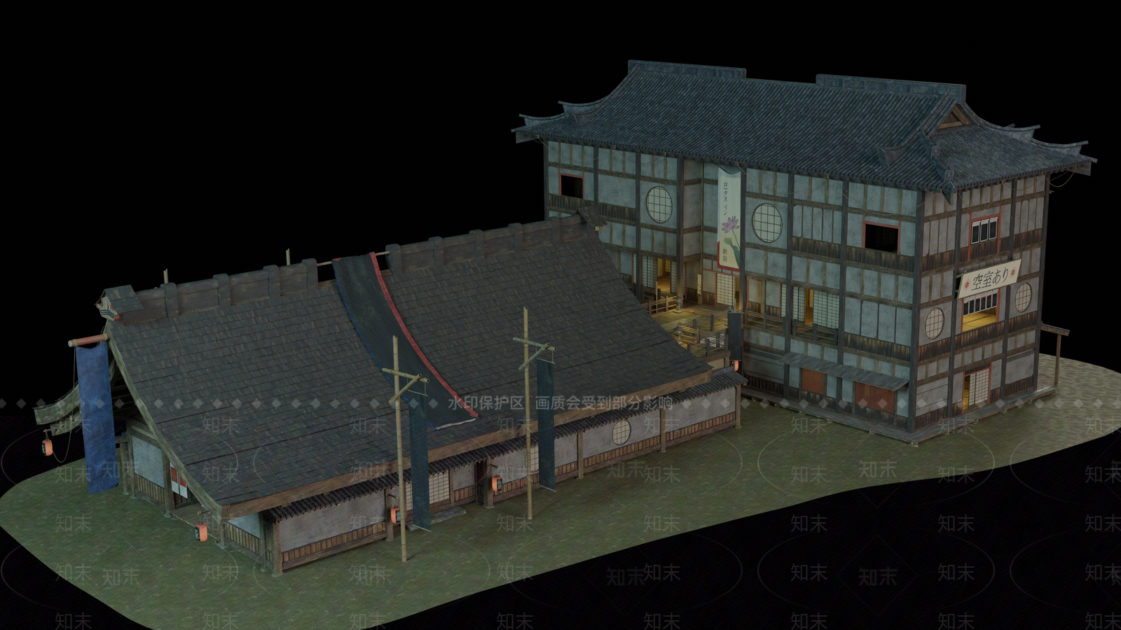 日式酒楼SU模型下载【ID:1150380344】
