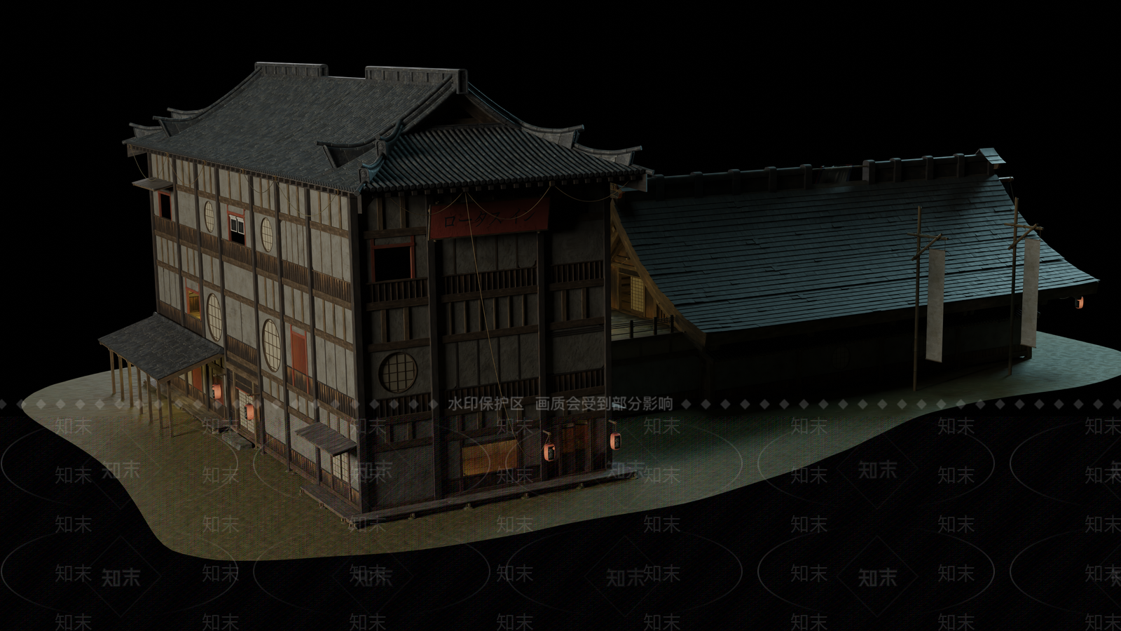 日式酒楼SU模型下载【ID:1150380344】