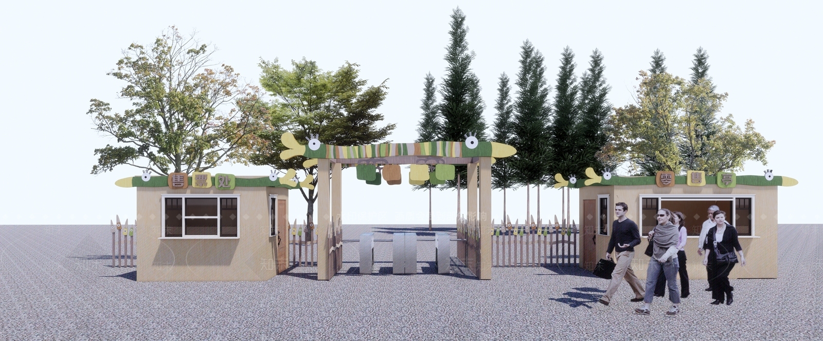 现代儿童游乐园入口SU模型下载【ID:1150380401】