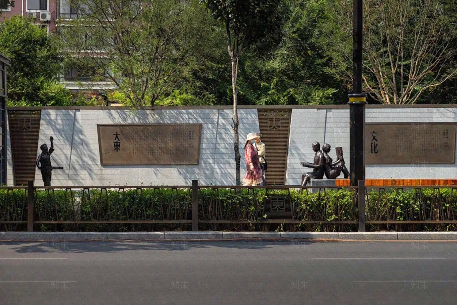 白天城市街道外景沈阳大东路街头公园贴图下载【ID:1150380708】