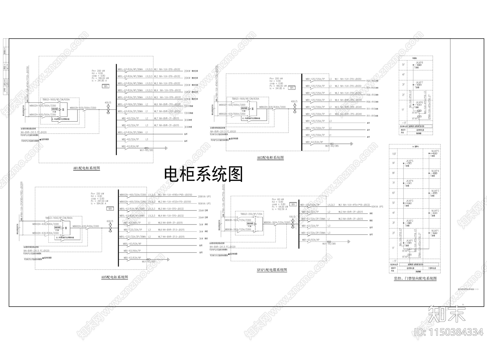 机房工程系统常用弱电图cad施工图下载【ID:1150384334】