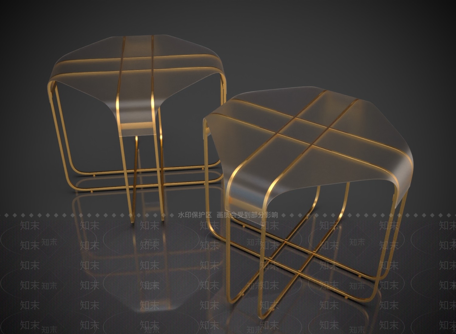 现代轻奢凳子3D模型下载【ID:1150384452】