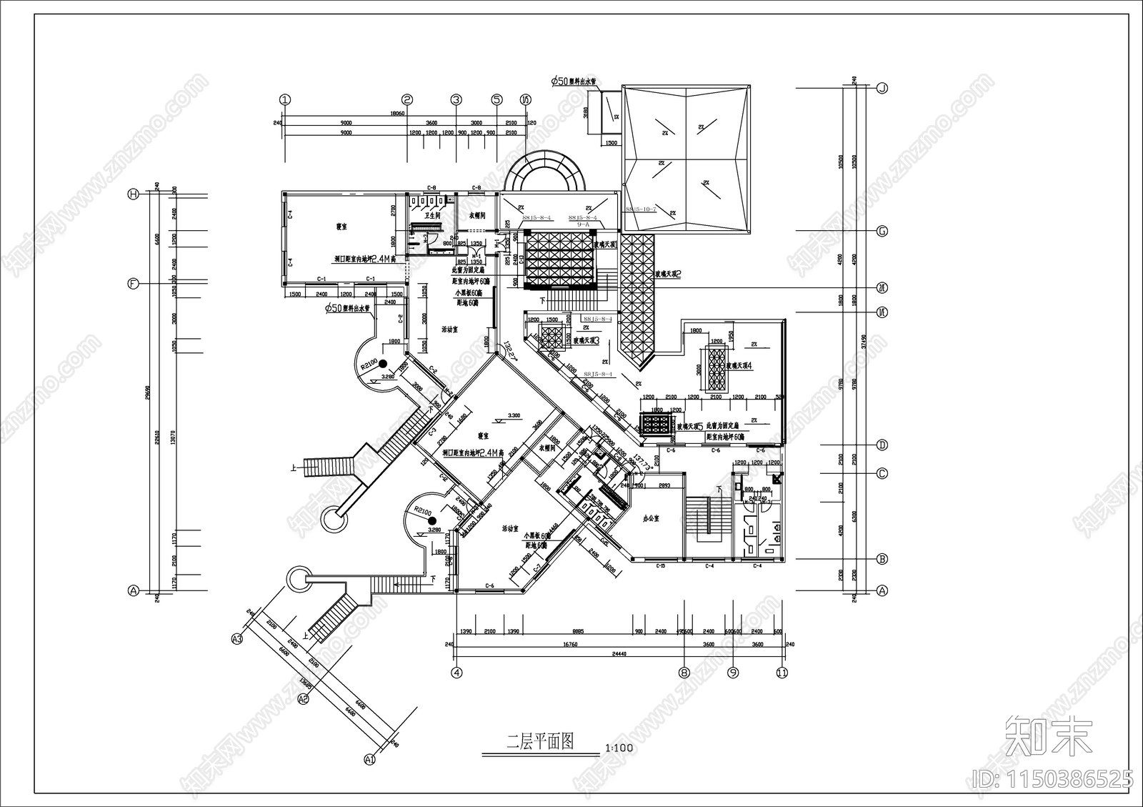 某小区幼儿园建筑cad施工图下载【ID:1150386525】