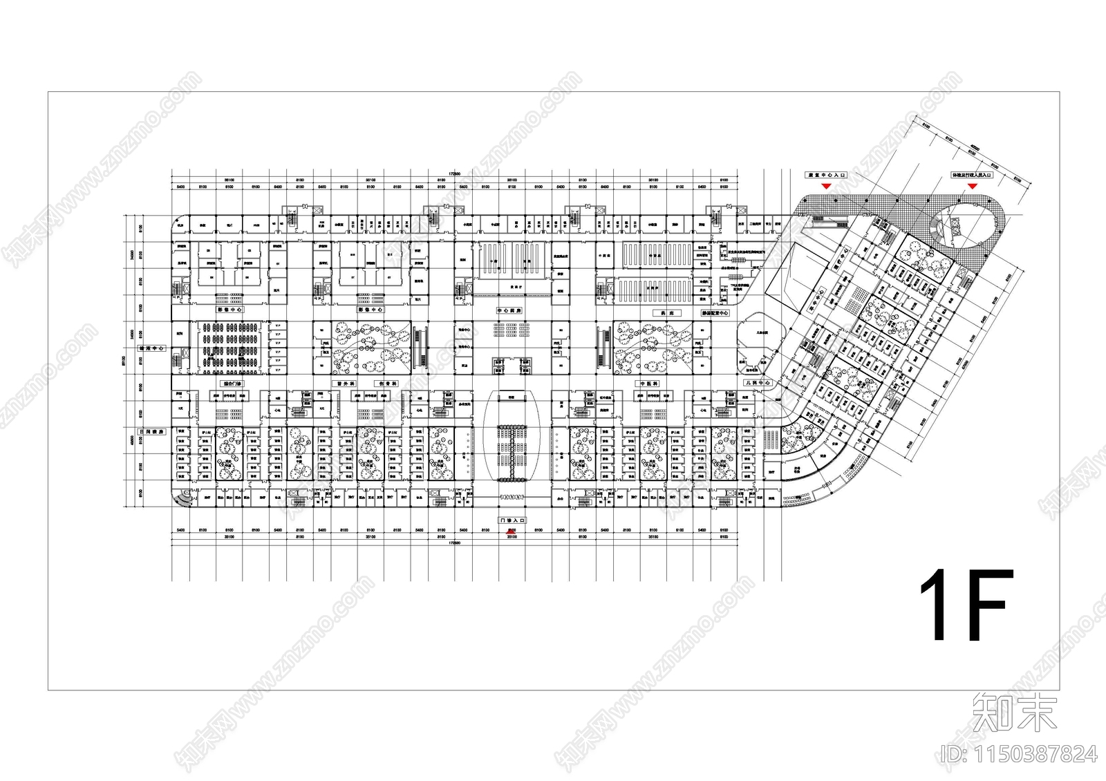 医院设计图纸cad施工图下载【ID:1150387824】