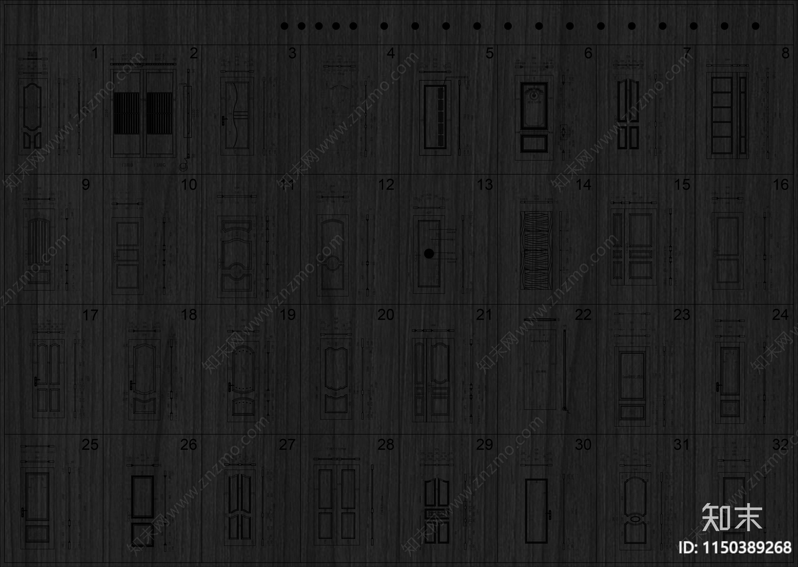 门详图cad施工图下载【ID:1150389268】
