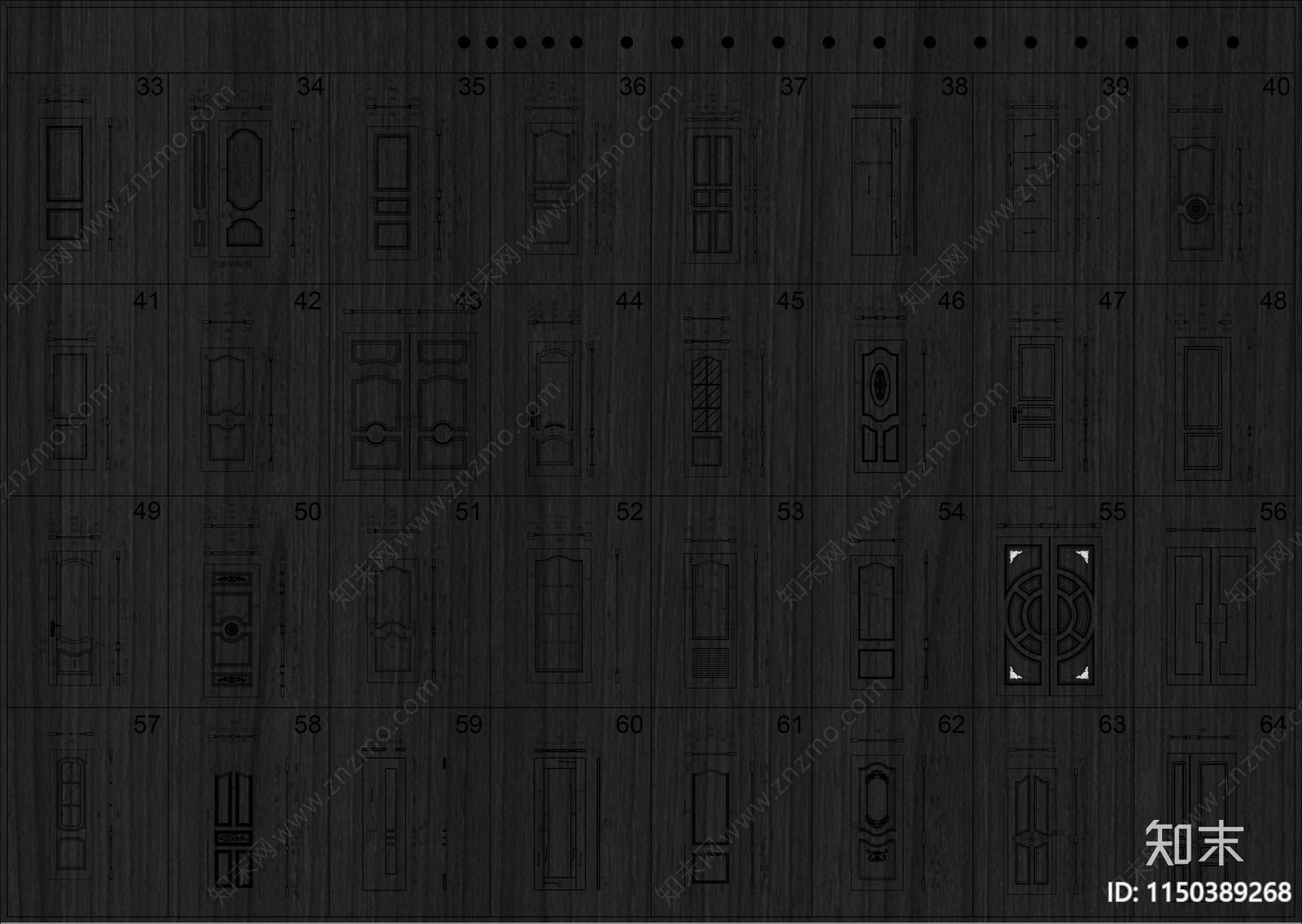 门详图cad施工图下载【ID:1150389268】
