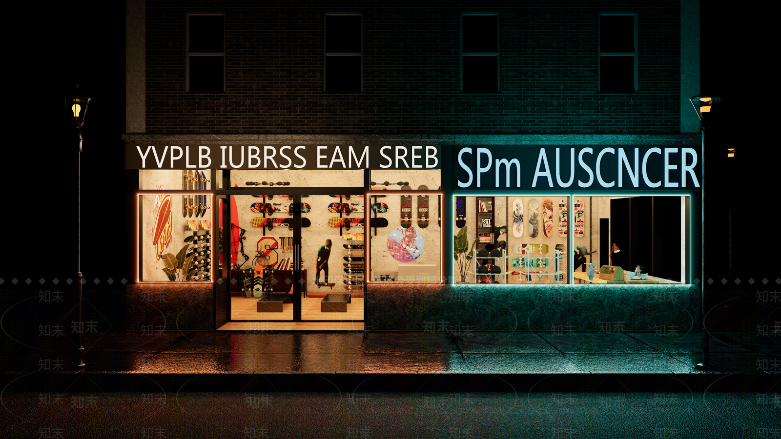 现代滑板店门头SU模型下载【ID:1150391731】