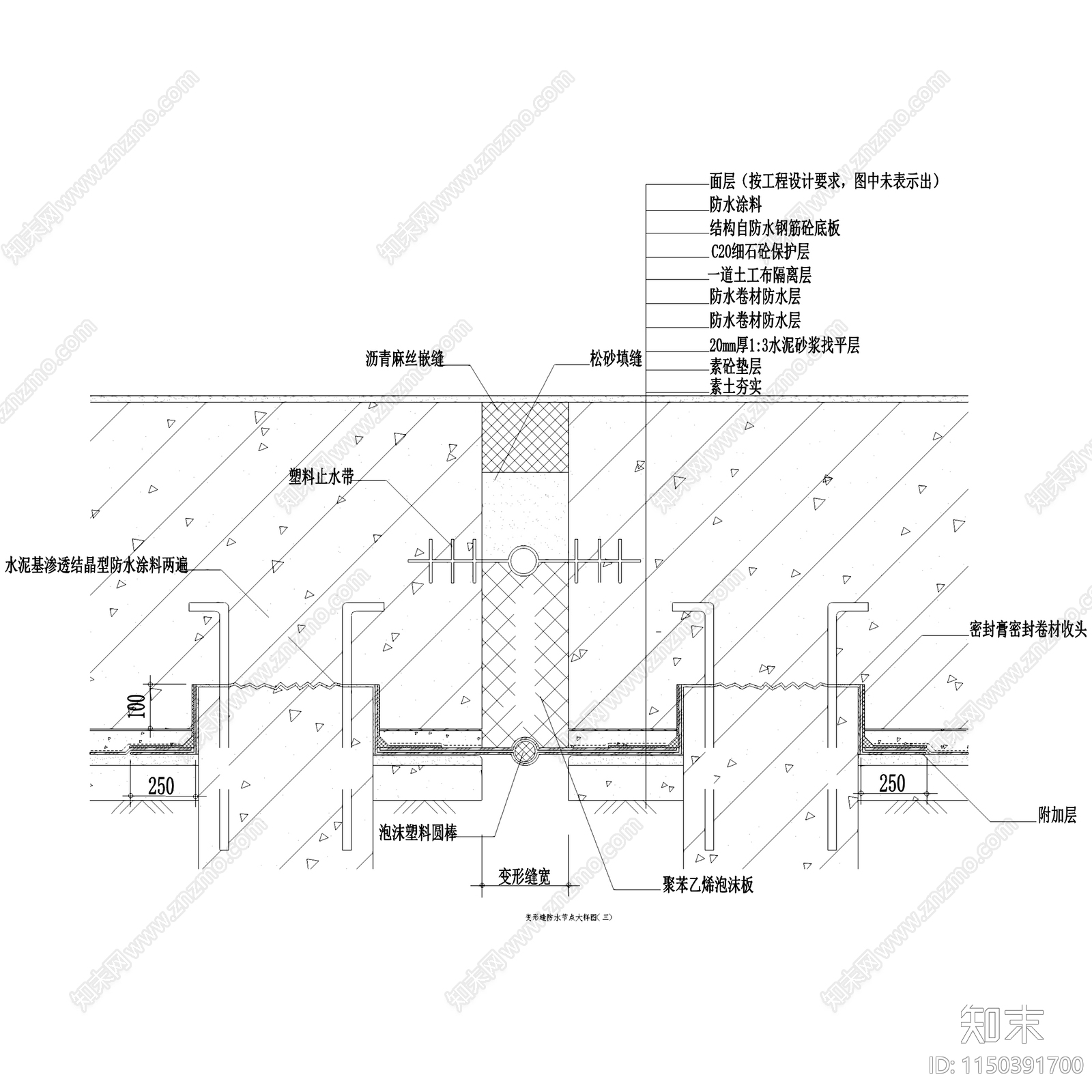 44套变形缝伸缩缝建筑构造节点大样cad施工图下载【ID:1150391700】