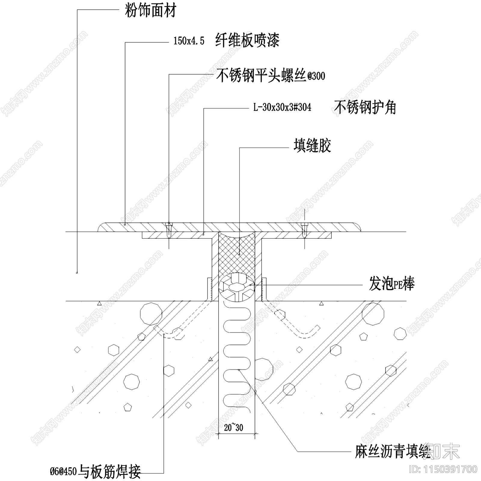 44套变形缝伸缩缝建筑构造节点大样cad施工图下载【ID:1150391700】
