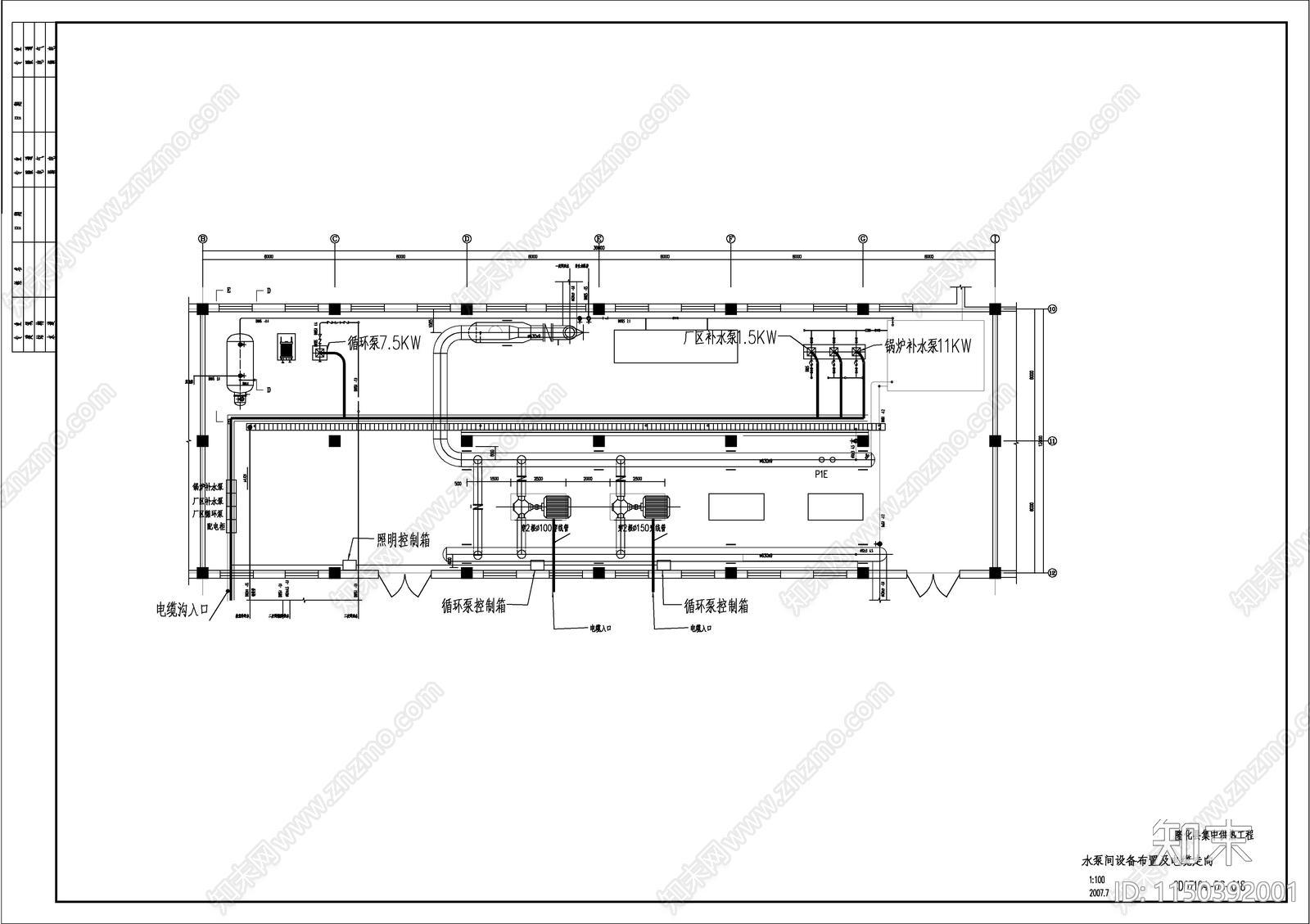 锅炉房电气图cad施工图下载【ID:1150392001】