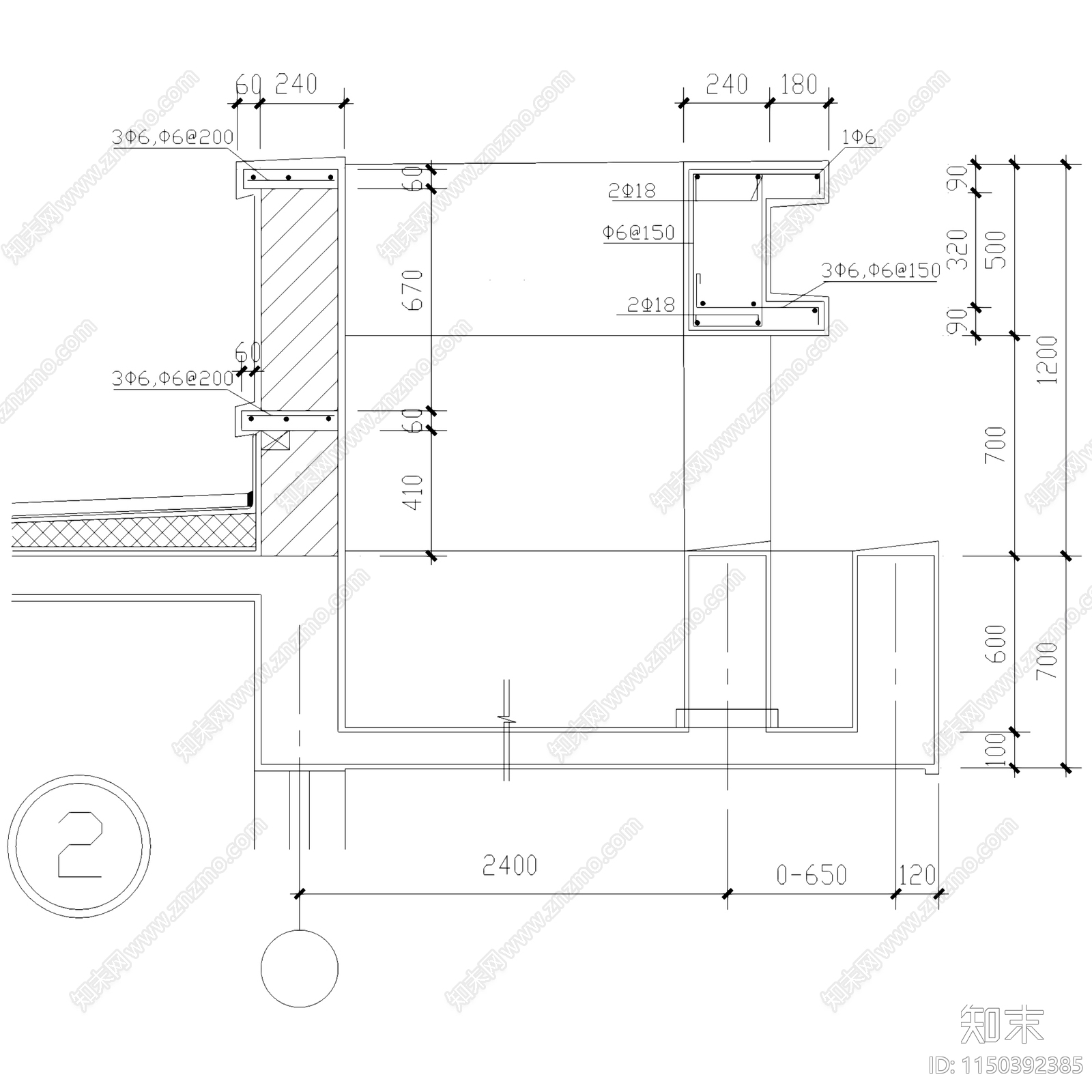 山墙女儿墙收口防水节点大样cad施工图下载【ID:1150392385】