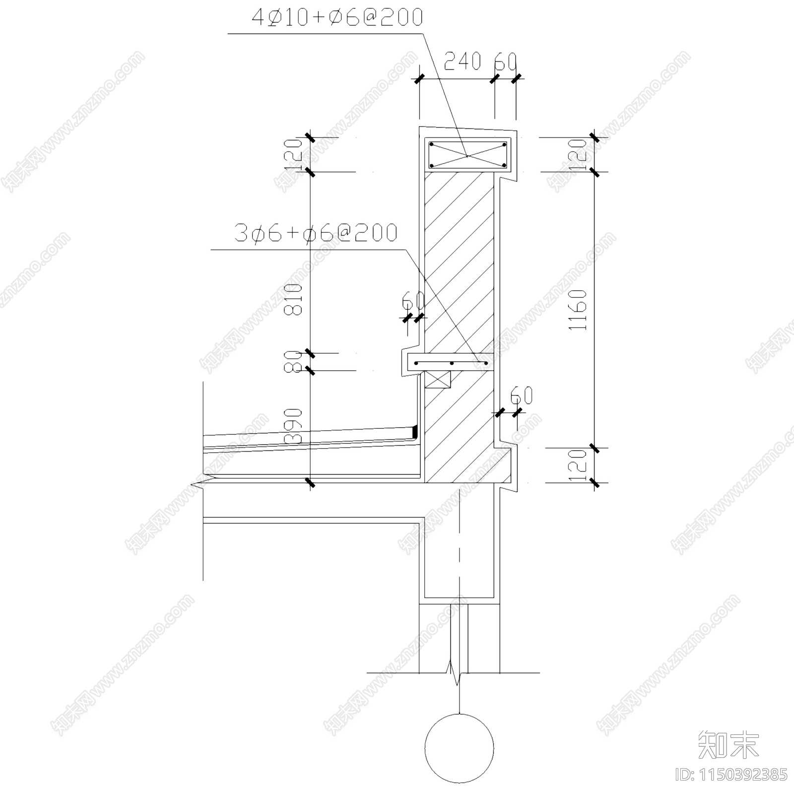 山墙女儿墙收口防水节点大样cad施工图下载【ID:1150392385】