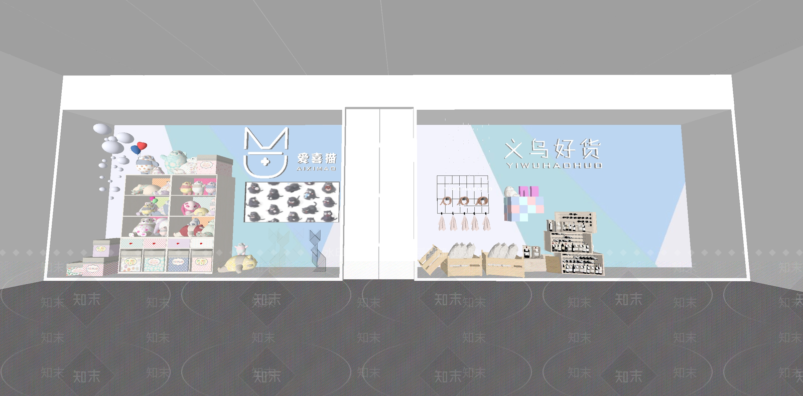 现代多元商品橱窗SU模型下载【ID:1150393817】