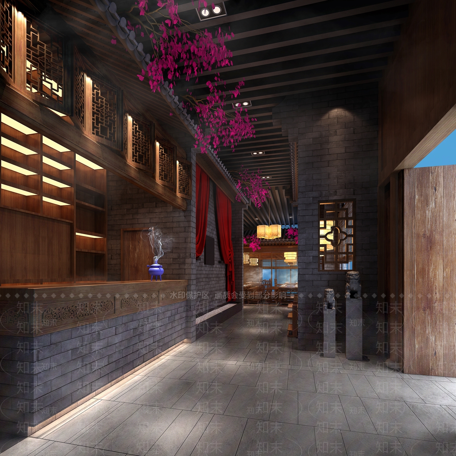 中式火锅店3D模型下载【ID:1150393391】