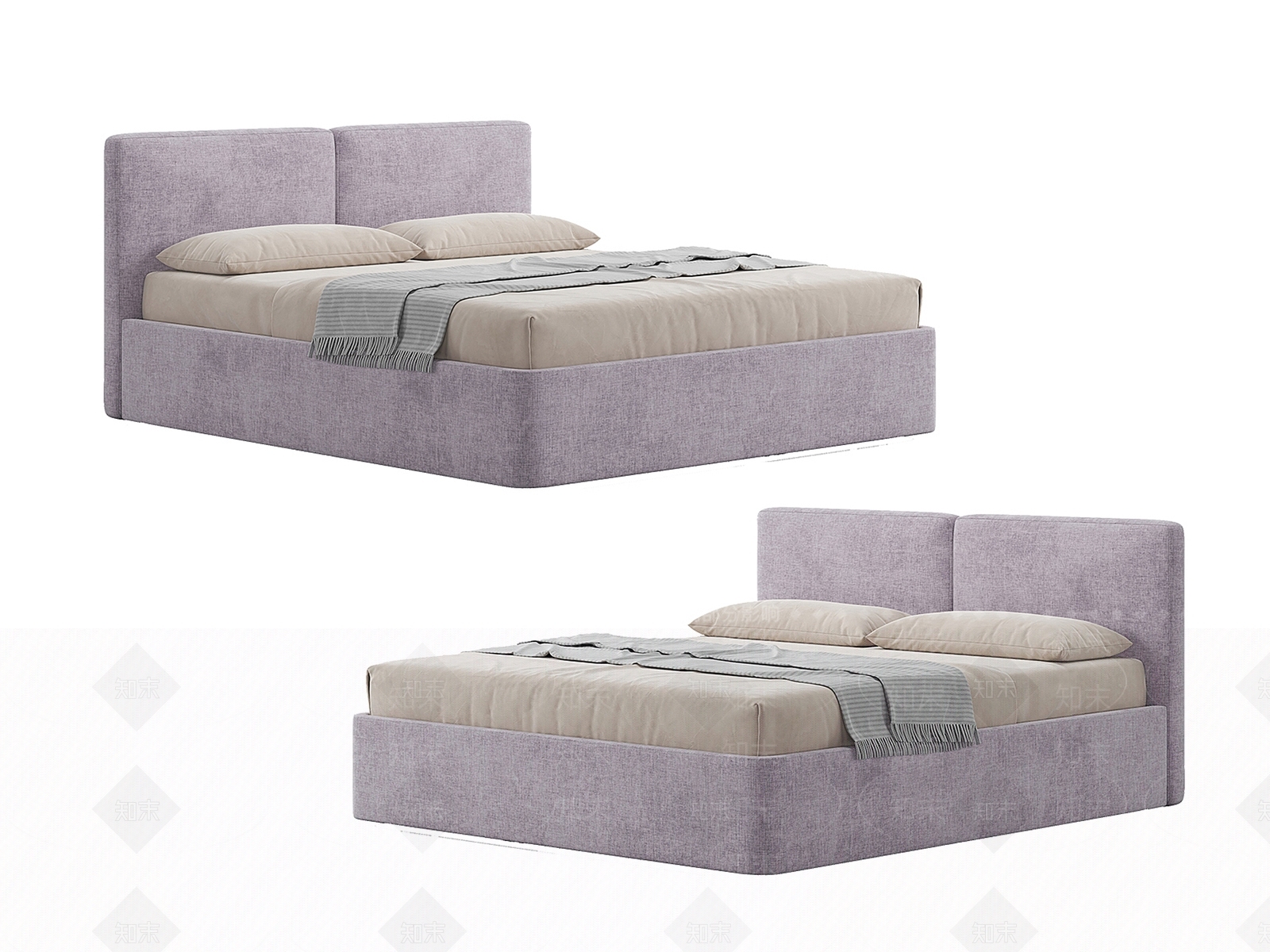 北欧简约卧室床3D模型下载【ID:1150393579】