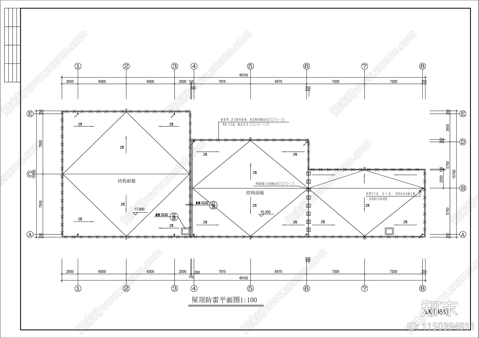 库房兼办公楼电气图cad施工图下载【ID:1150394911】