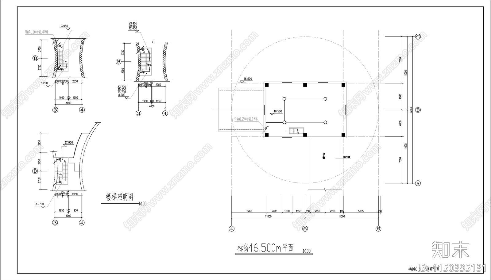 煤仓配电照明平面图cad施工图下载【ID:1150395131】