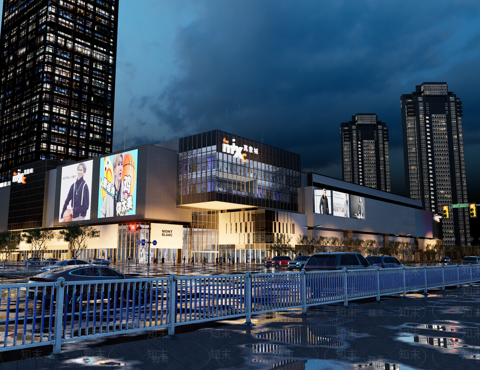 现代商场建筑SU模型精品下载_SketchUp模型_知末网