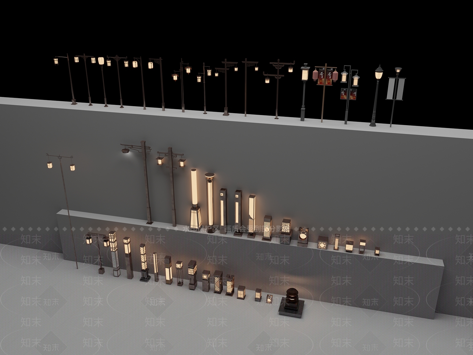 新中式路灯3D模型下载【ID:1150397659】