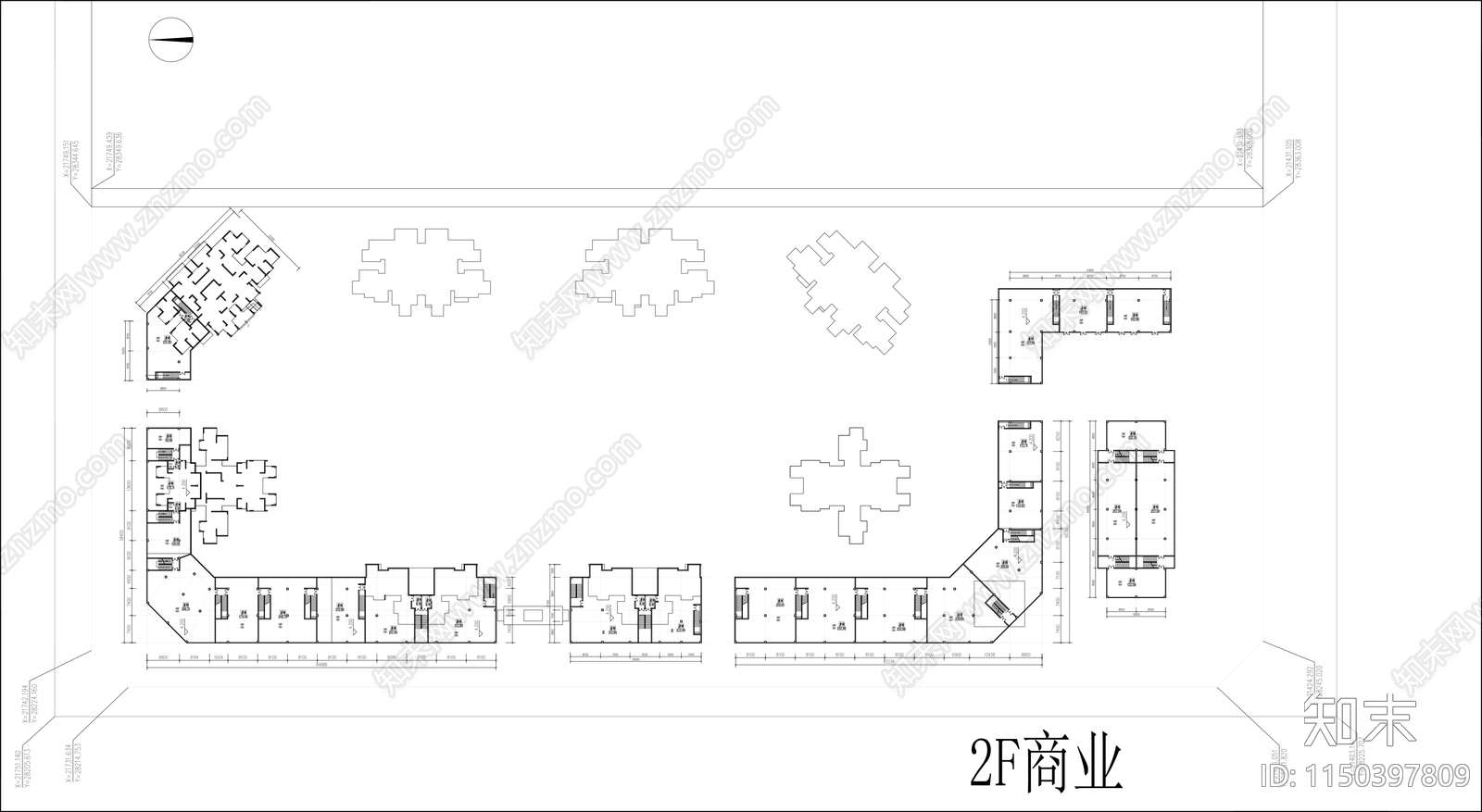 住宅底商平面图cad施工图下载【ID:1150397809】