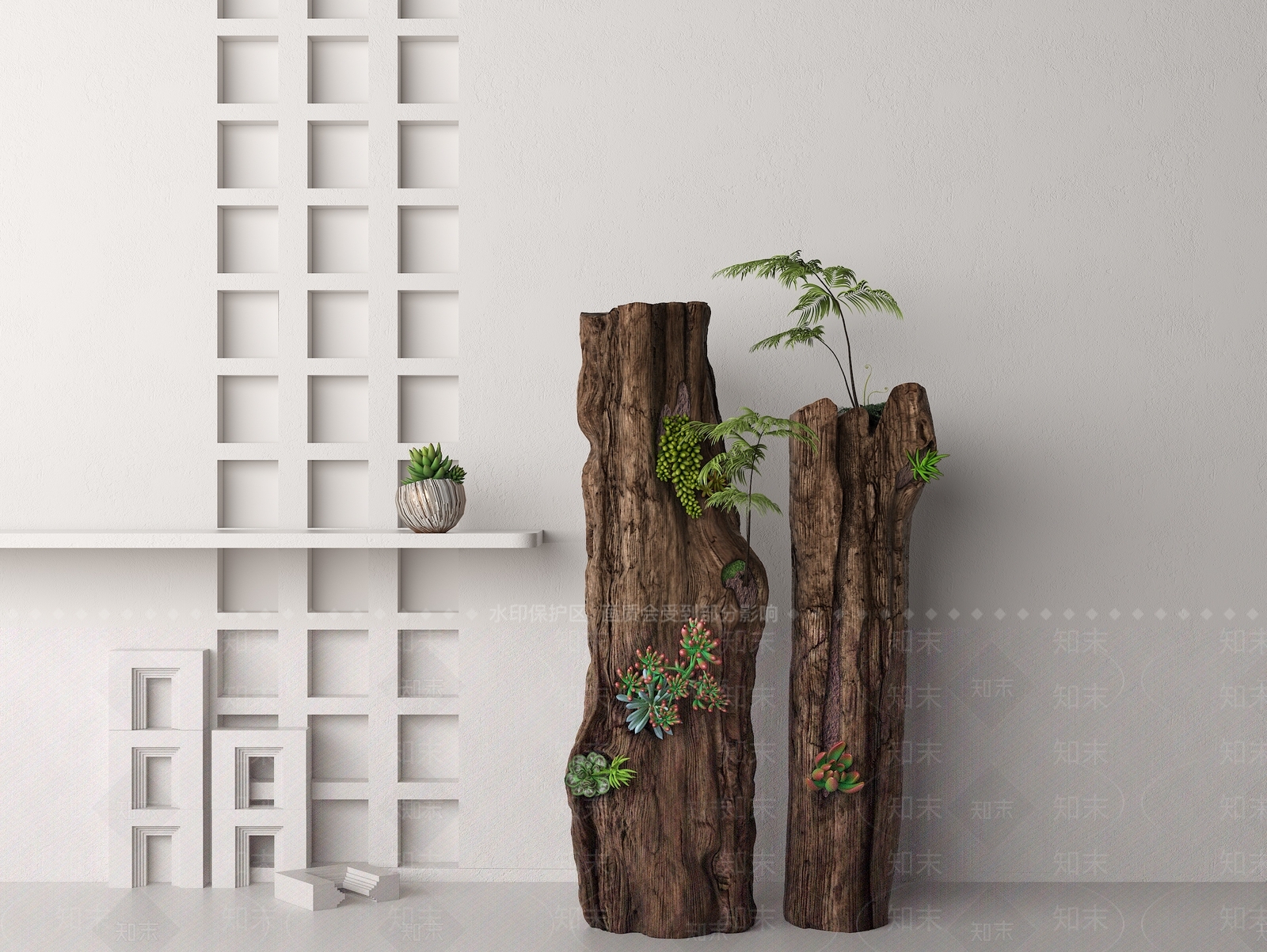 多肉树桩3D模型下载【ID:1150401133】