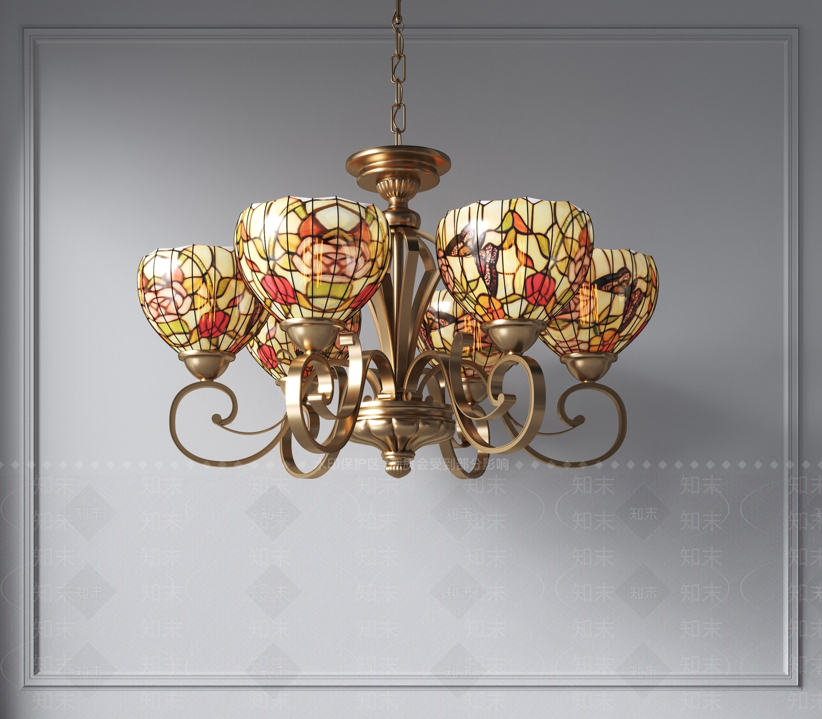 新古典吊灯3D模型下载【ID:1150402022】