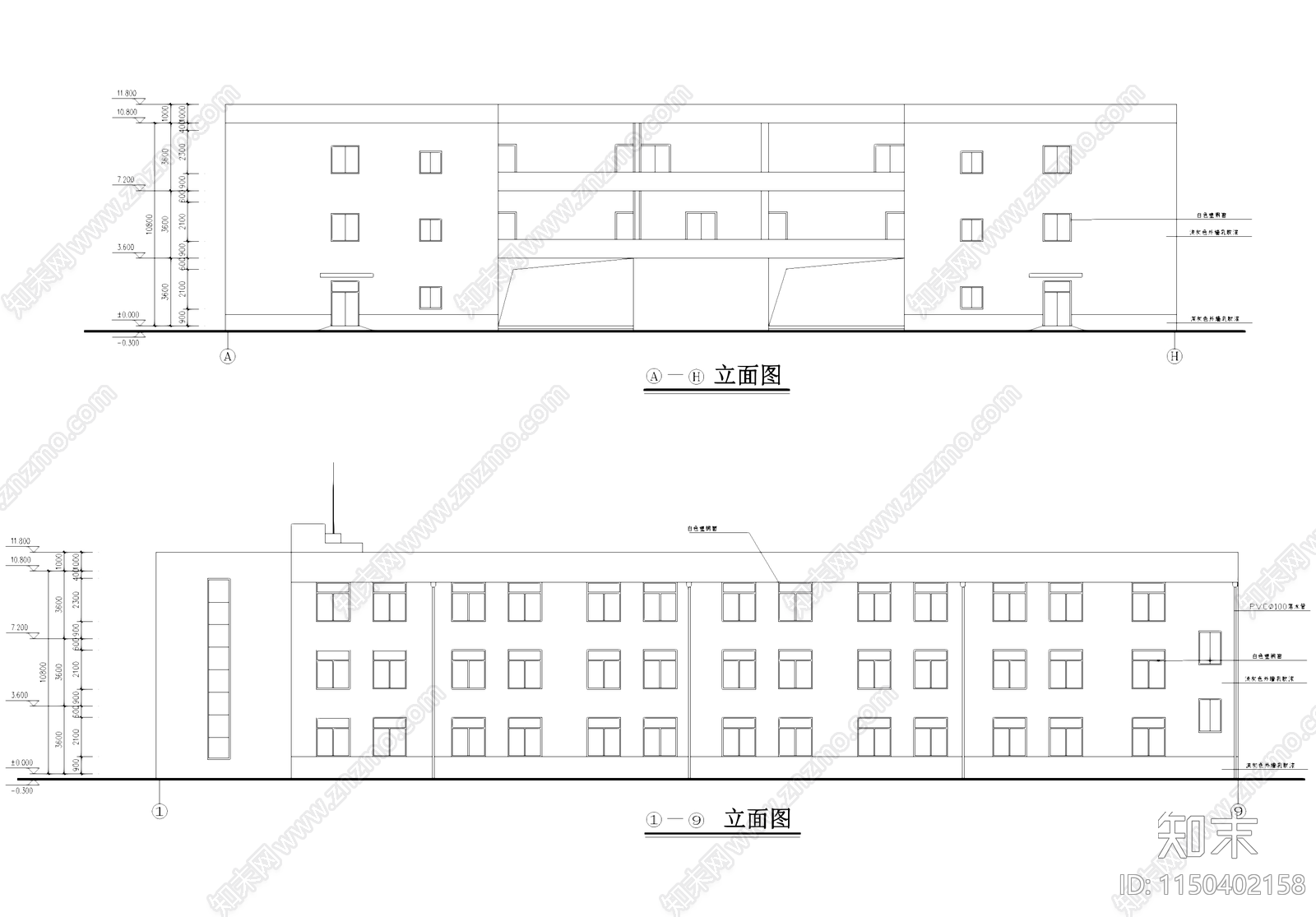 丙级工业厂房车间办公楼建筑cad施工图下载【ID:1150402158】