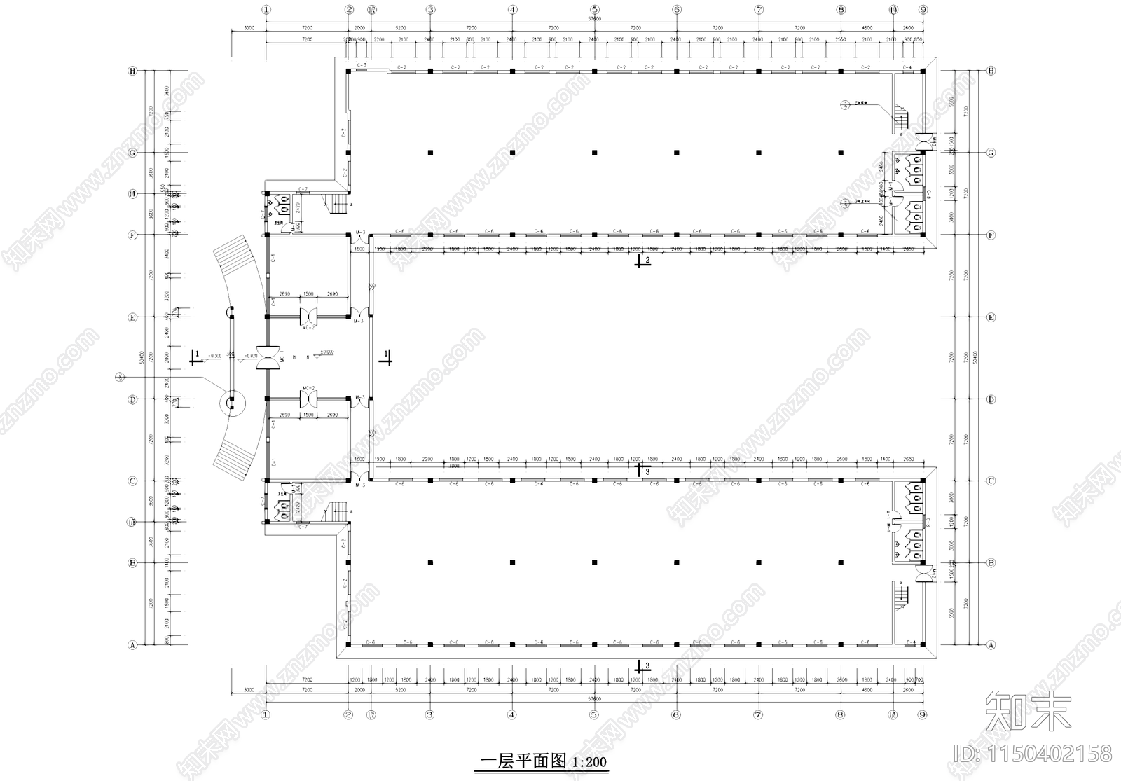 丙级工业厂房车间办公楼建筑cad施工图下载【ID:1150402158】