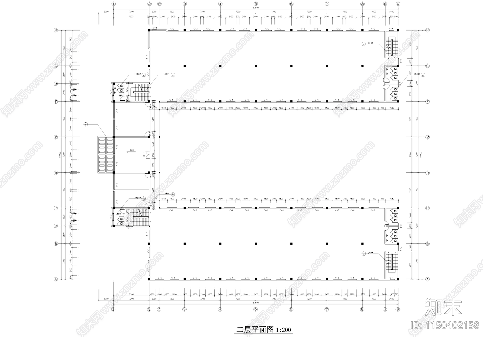 丙级工业厂房车间办公楼建筑cad施工图下载【ID:1150402158】