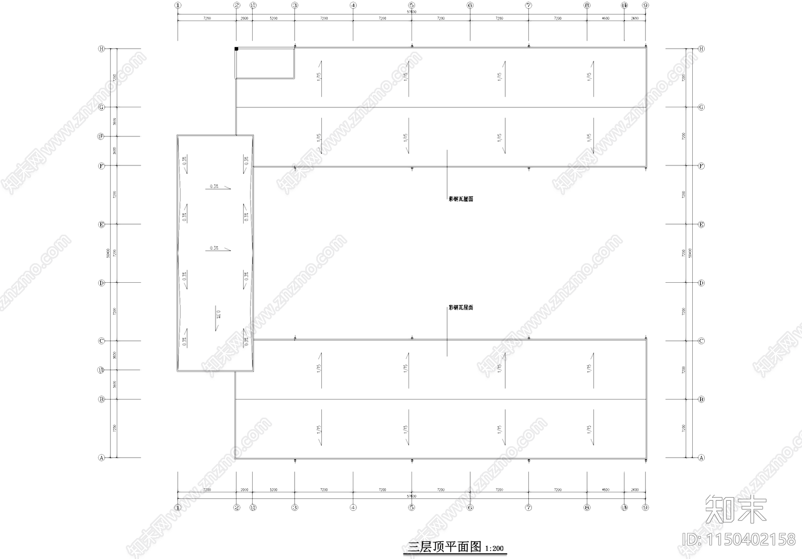丙级工业厂房车间办公楼建筑cad施工图下载【ID:1150402158】